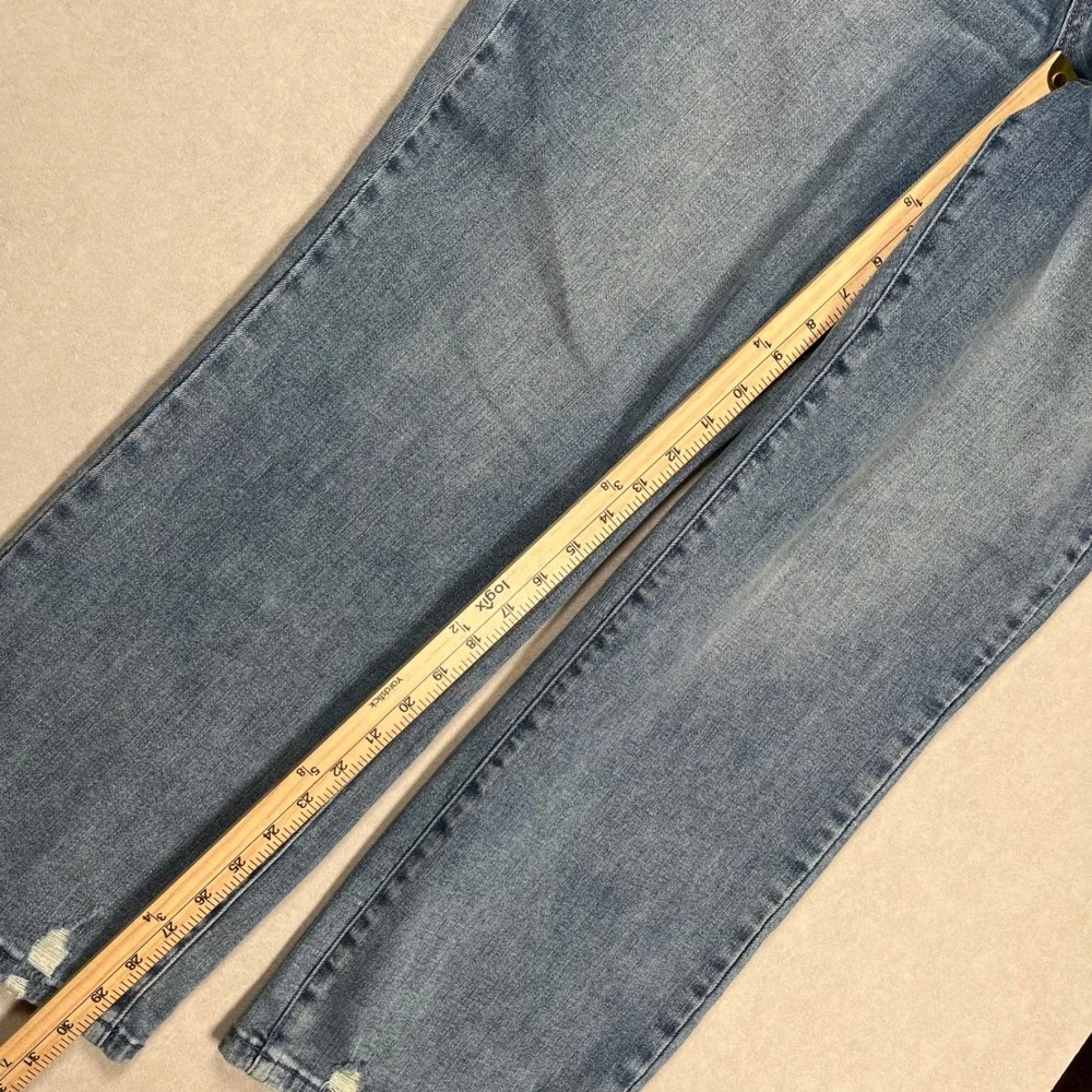 Judy Blue Straight Fit Jeans Women 14W Blue Distressed Medium Wash Denim Stretch